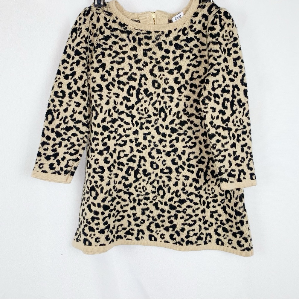 Janie & Jack Knit Leopard Print Sweater Dress 12-18 Months